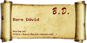 Bere Dávid névjegykártya